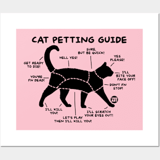 cat petting Posters and Art